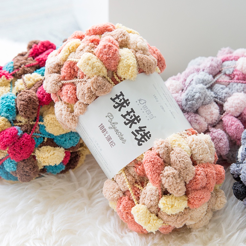 Benang Rajut 150gr Snow Ball Sembur Crochet &amp; Knitting Pompom Yarn