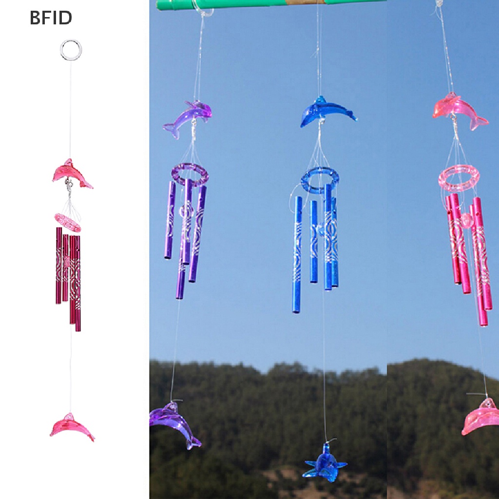 [BFID] Dolphin Creative Crystal 4tabung Metal Windchime Wind Chime Dekorasi Rumah [ID]