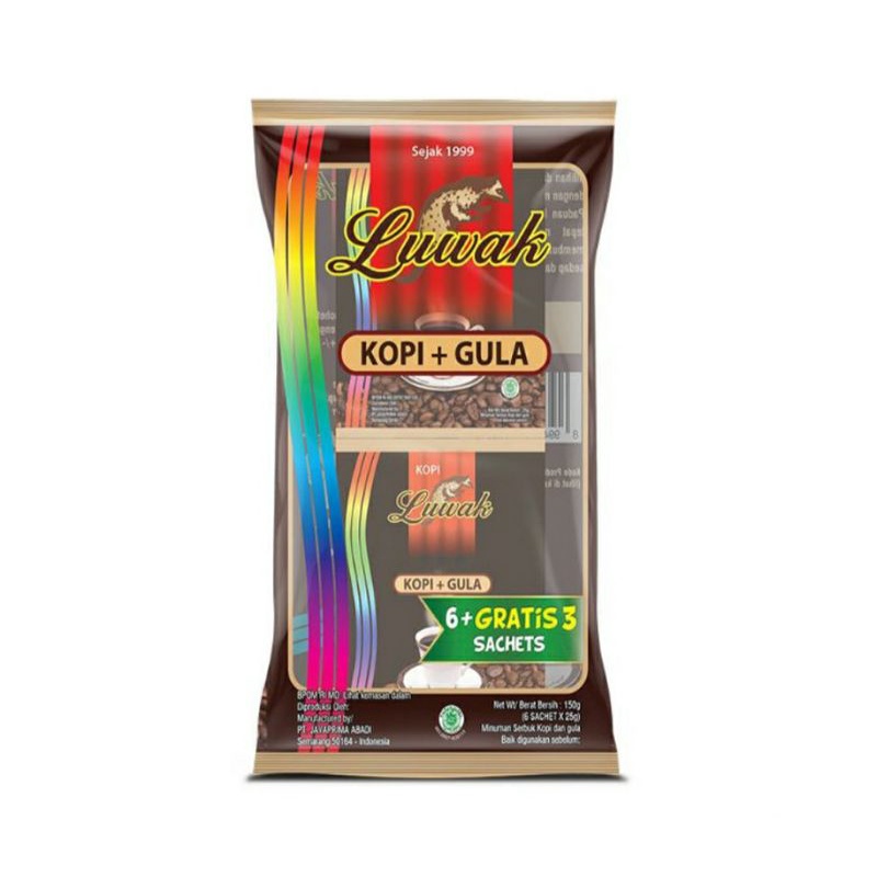 

Luwak Kopi Gula Bag 6 + 3 x 25 g