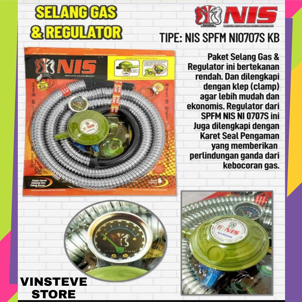 Selang Gas NIS + Regulator Anti Meledak