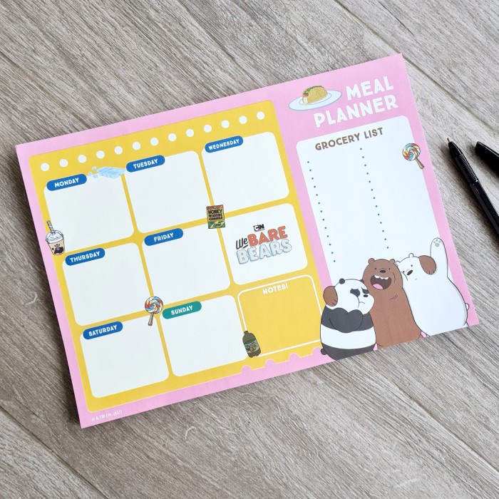 

We Bare Bears Meal Planner Notepad