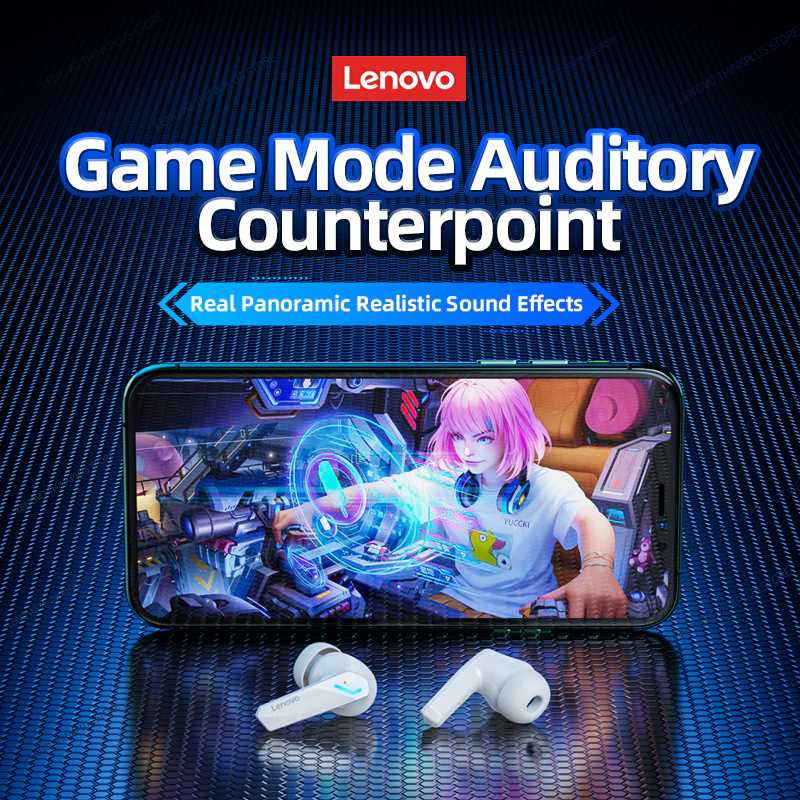 Lenovo ThinkPlus TWS Gaming Earphone True Wireless Bluetooth 5.3 - GM2 PRO