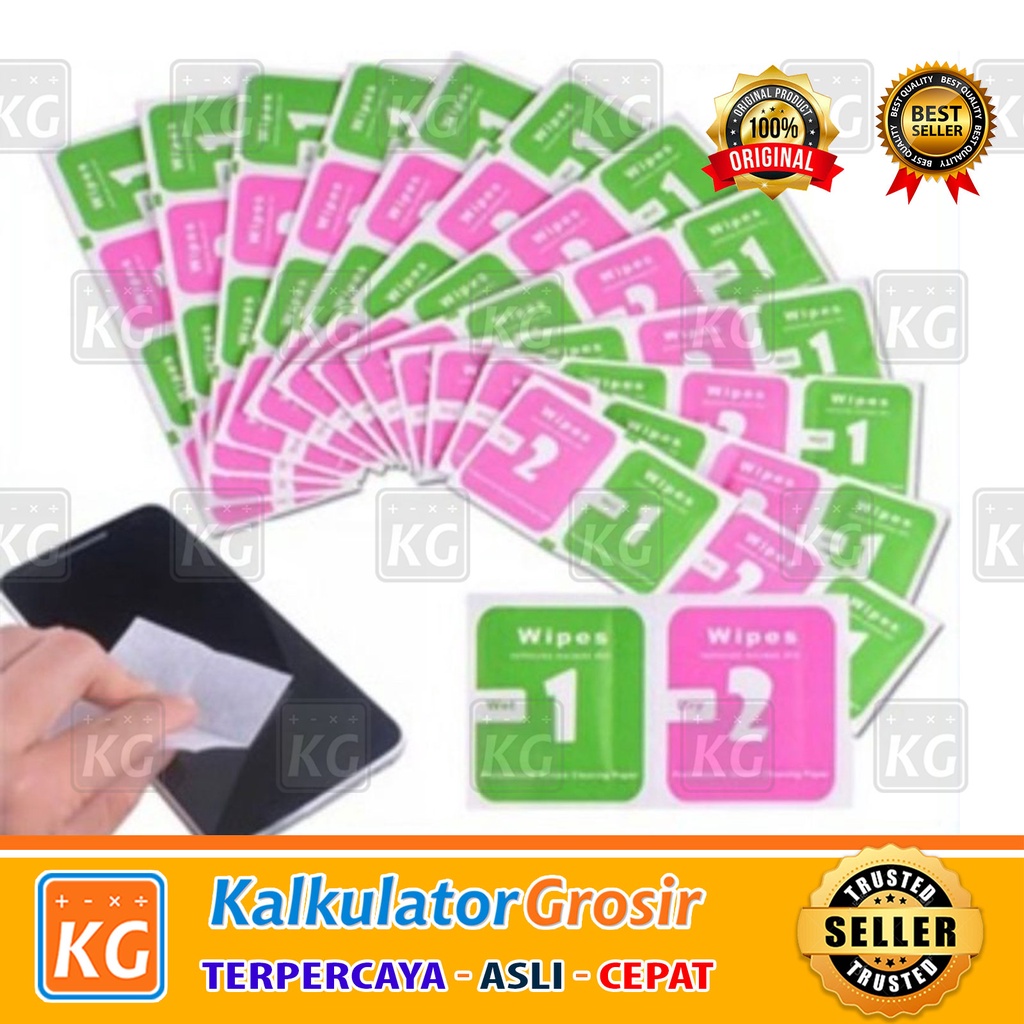 TISSUE TEMPERED GLASS / TISU PEMBERSIH KACA LAYAR HP DRY &amp; WET / TISU ANTI GORES HP / TISU TEMPERED GLASS TISU LCD HANDPHONE TABLET KACAMATA