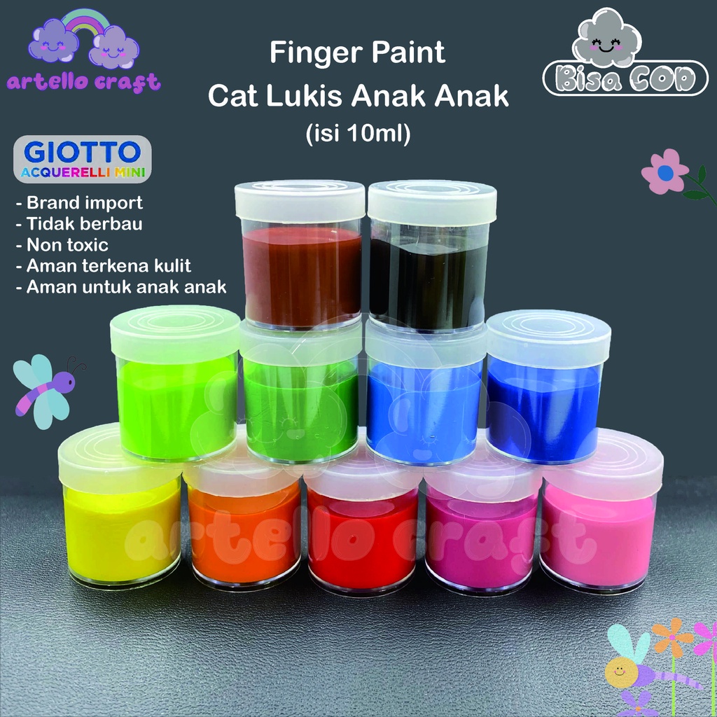 Cat Air Lukis Anak Finger Paint Non Toxic Giotto