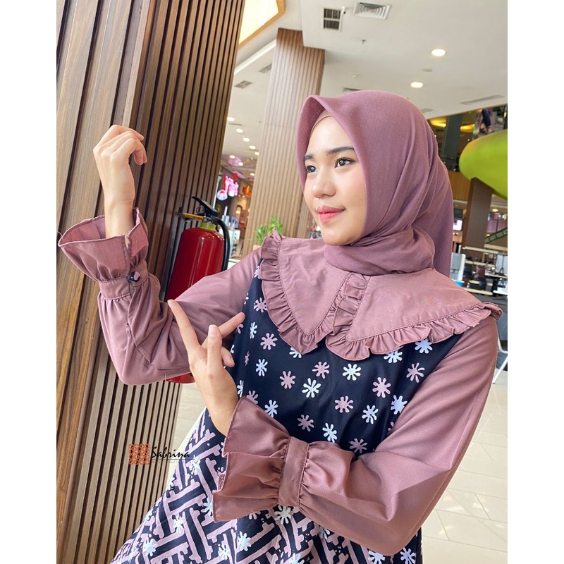 Anatari Blouse Batik Wanita Cap Premium Kerja Kantoran Kombinasi Modis Modern Cantik Kekinian