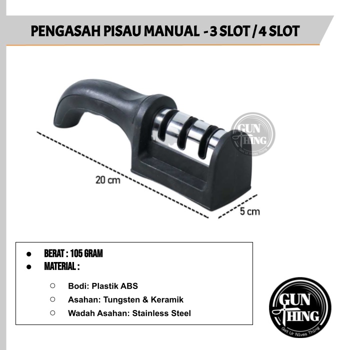 Asahan Pisau Manual 3 Slot / 4 Slot - Pengasah Manual Ergonomis