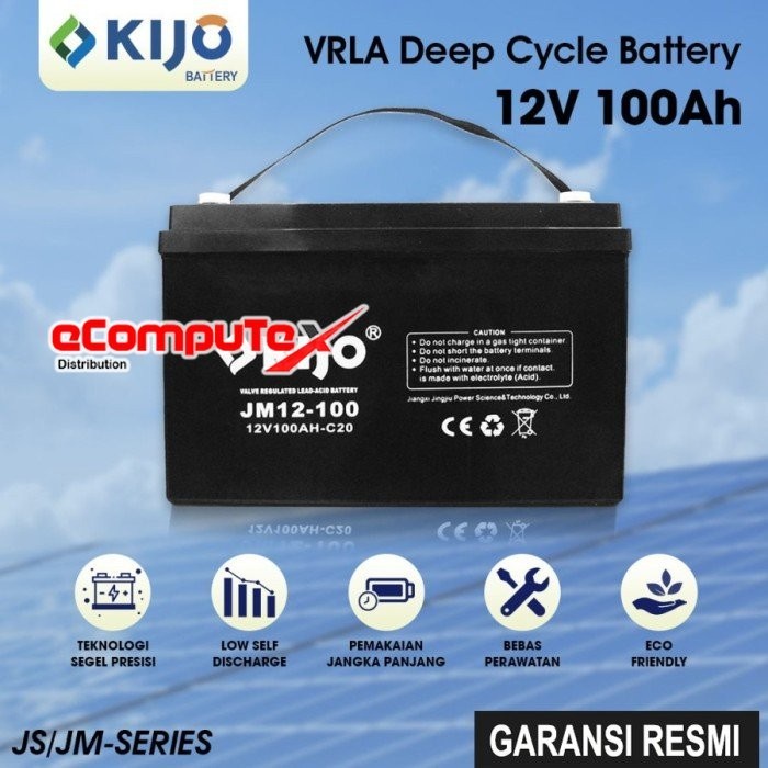 BATERAI UPS VRLA 12V 100AH KIJO / BATTERY AKI KERING 100 AH ACCU ( KHUSUS INSTANT )