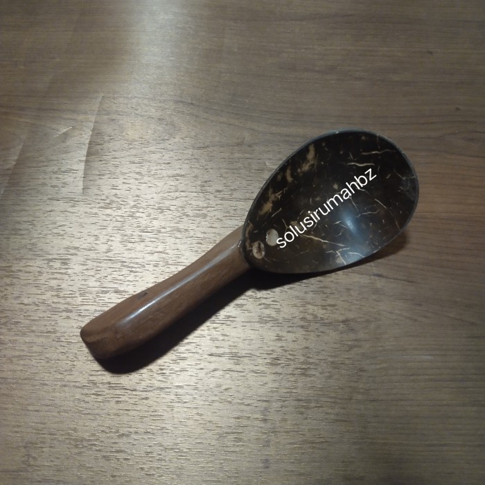CIDUK CENTONG 25CM KAYU PANJANG BULAT PEGANGAN BATOK KELAPA KERAJINAN
