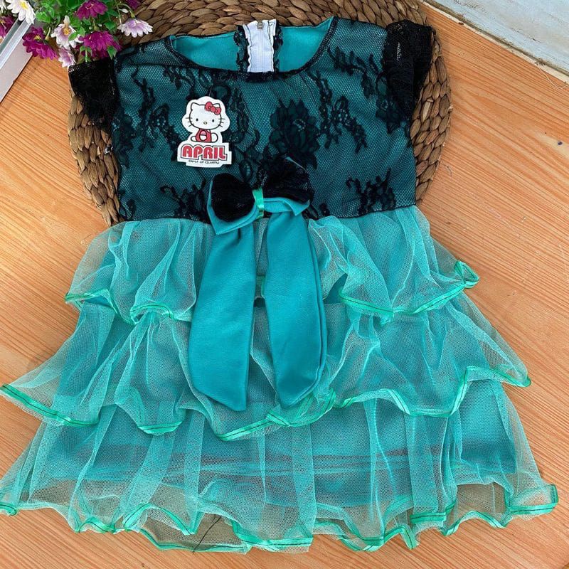 DRESS ANAK PEREMPUAN CEWEK 1-3T TILE TUTU BAJU PAKAIAN GAUN ANAK PEREMPUAN MEWAH