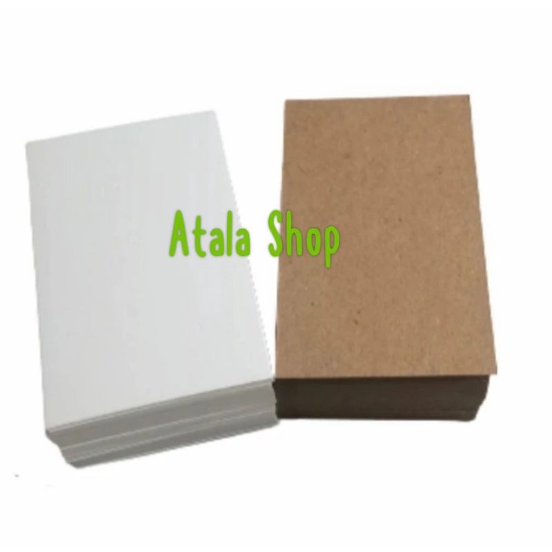

Blank Card Paper Polos Bahan Kartu Nama 9x5.5cm isi 100pcs