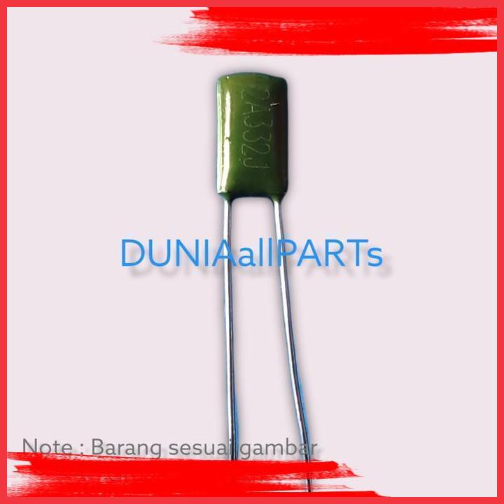 (DAP) kapasitor polyester 332J 100V CL11 2A332J / 2A 332J