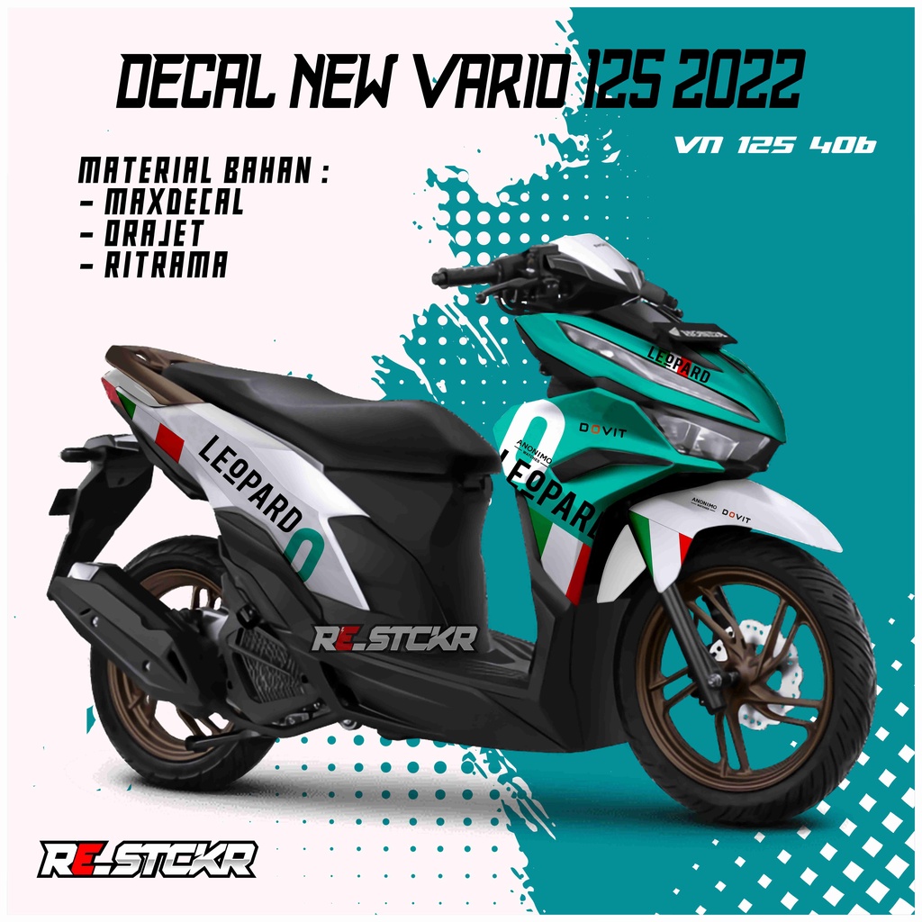 Decal new vario 125 2023 leopard design decal vario new 125
