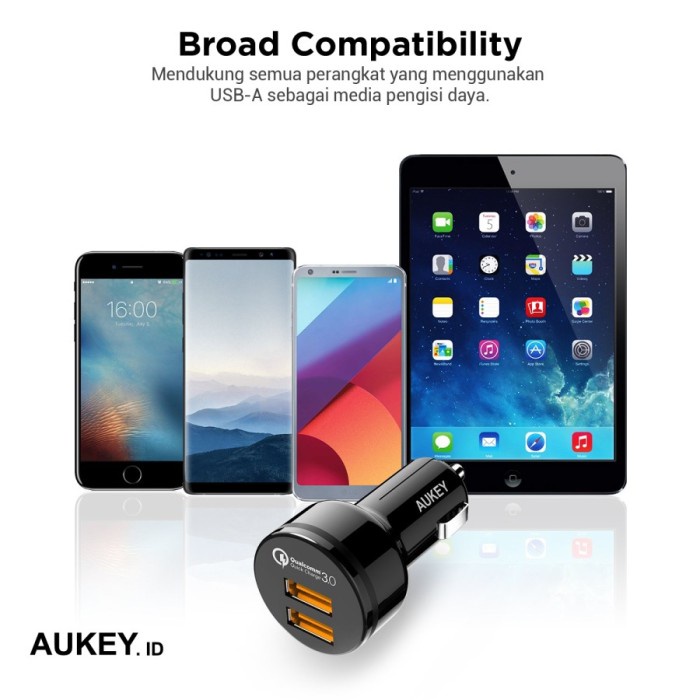 Aukey Car Charger CCT8 2 Ports 36W QC 3.0