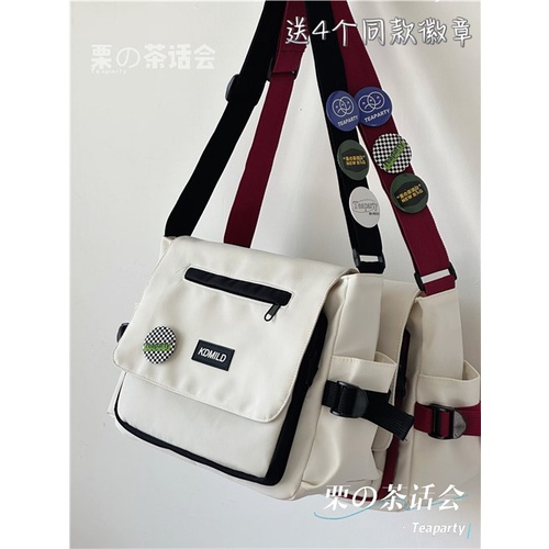 ♤๑Sera Japanese simple all-match Messenger bag female student commuting to class large-capacity shoulder bag postman bag male