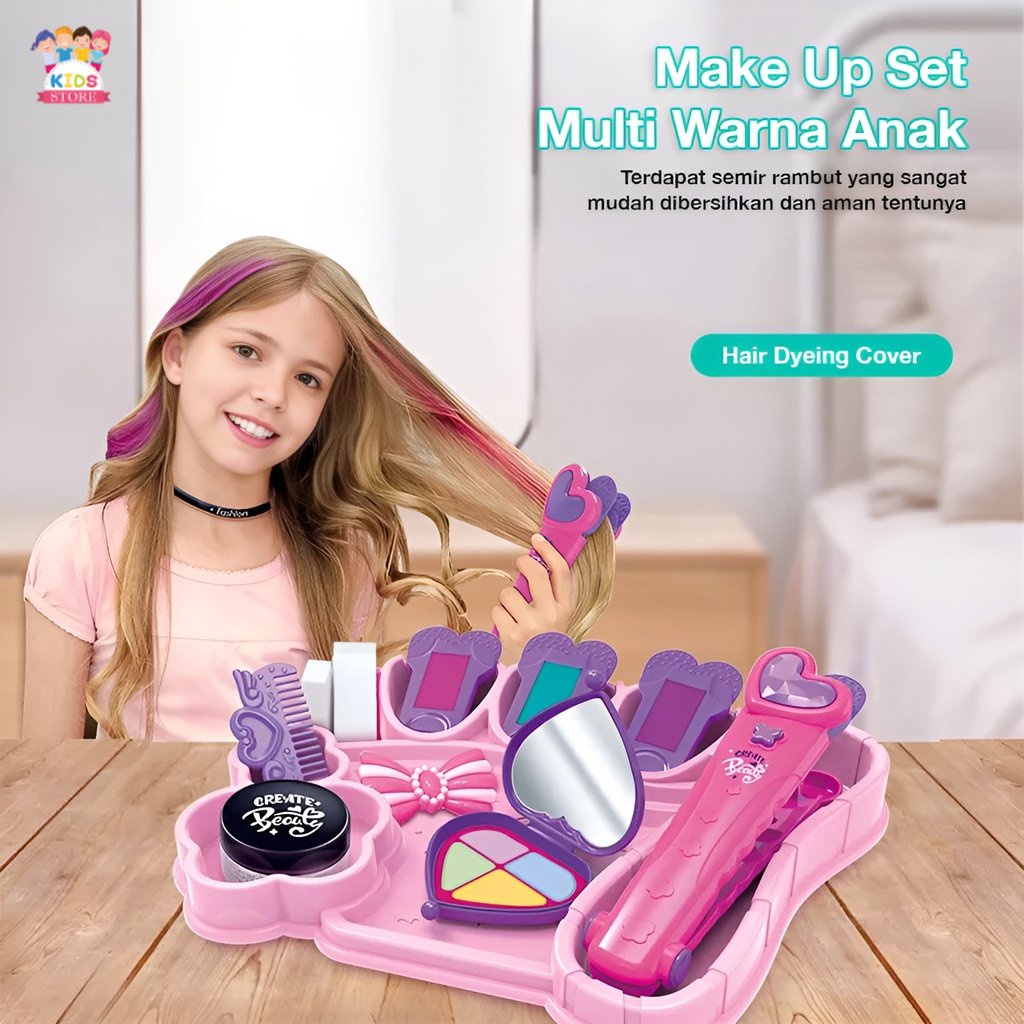 Set Mainan Make Up Anak Perempuan | Catokan Semir Dll Mainan Dandan Makeup Hair Style | Kado Ulang Tahun Anak Perempuan | Mainan Cat Rambut Anak Cewek