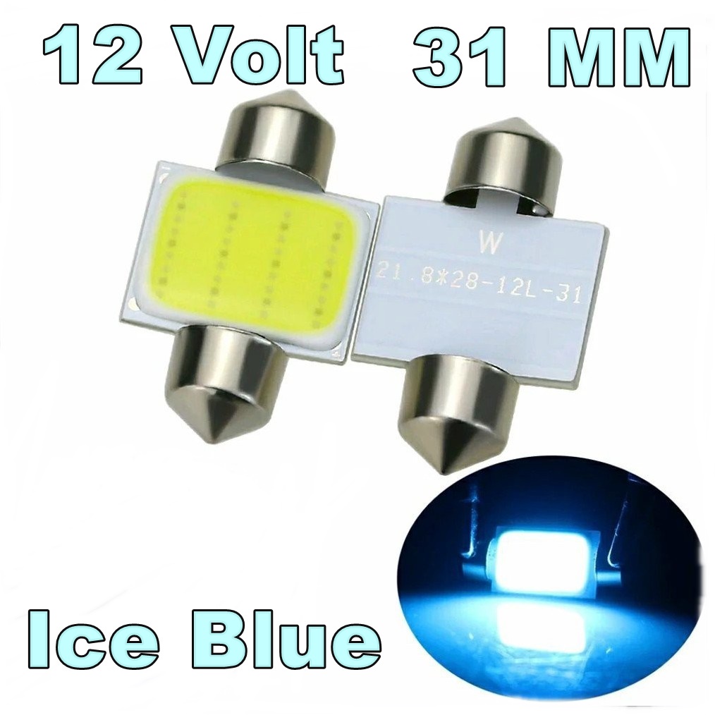 Lampu Led Festoon Plafon Kabin Interior Mobil COB Ukuran 31mm 12v - Ice Blue