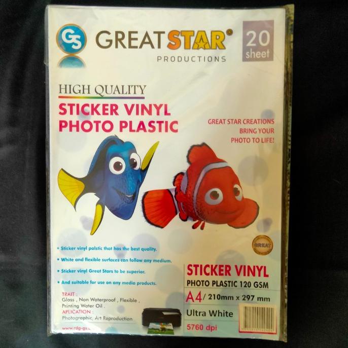 

Sticker vynil photo plastik A4 merek greatstar terlaris