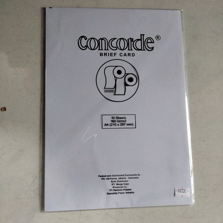 

Kertas Concorde A4 160gr Putih 10 Lembar