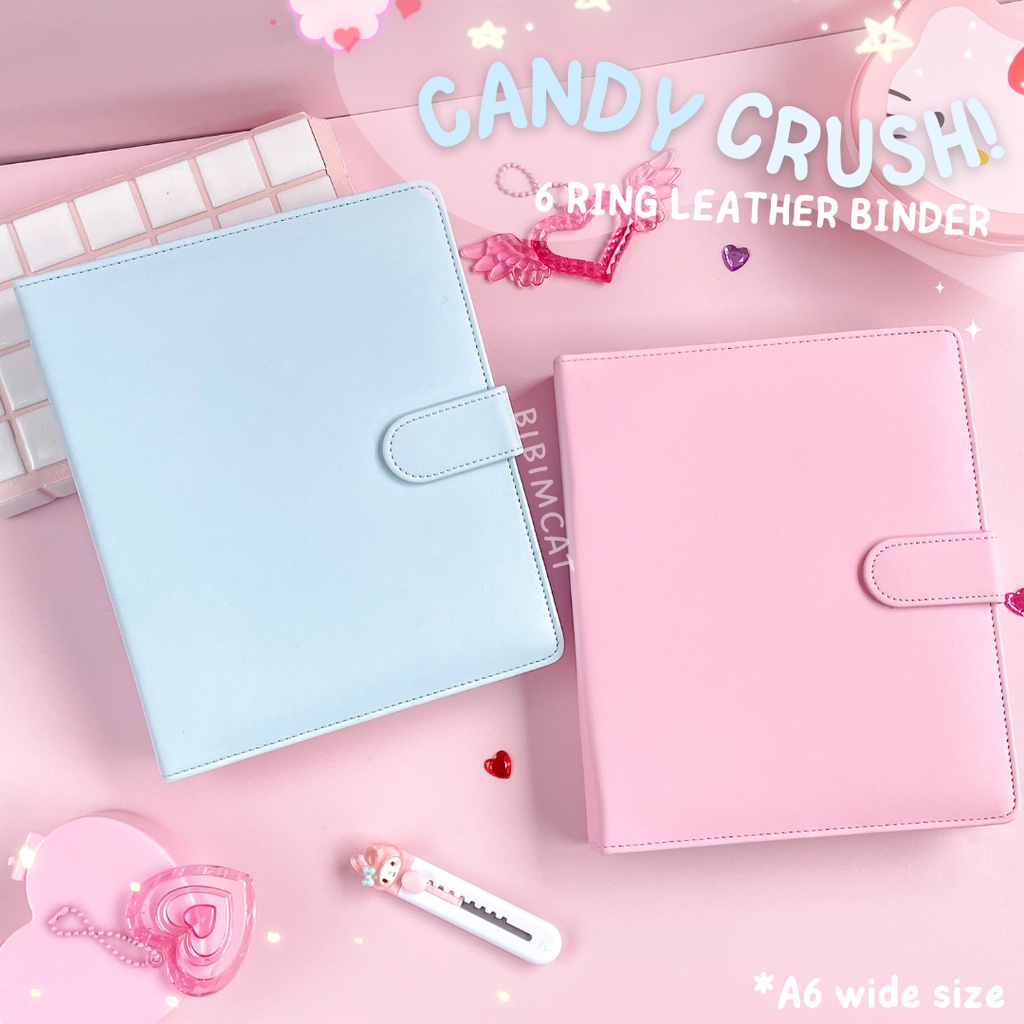 (A6 Wide) Candy Crush Binder Photocard Kulit / Doff Leather PC Album