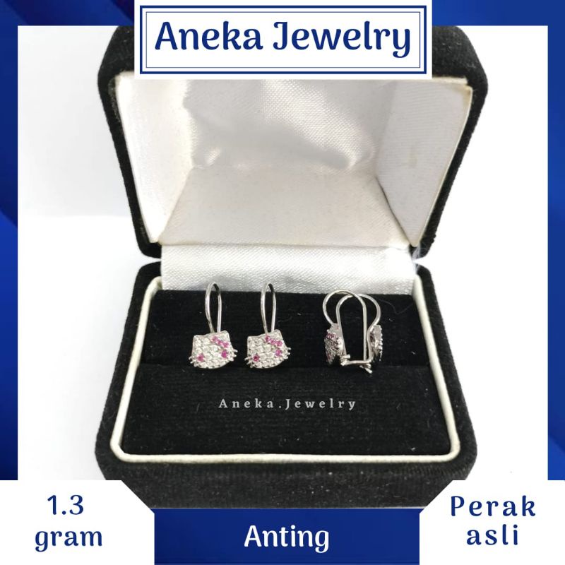 Anting Desy Variasi, Sepuh Emas Putih, Perak 925