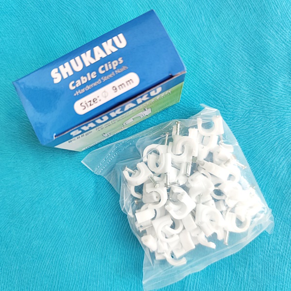 Klem Kabel Shukaku 6 7 8 9 10 mm - Cable Clips SHUKAKU - Klem Beton - Klip Kabel Plastik - Paku Kabel Klem Beton