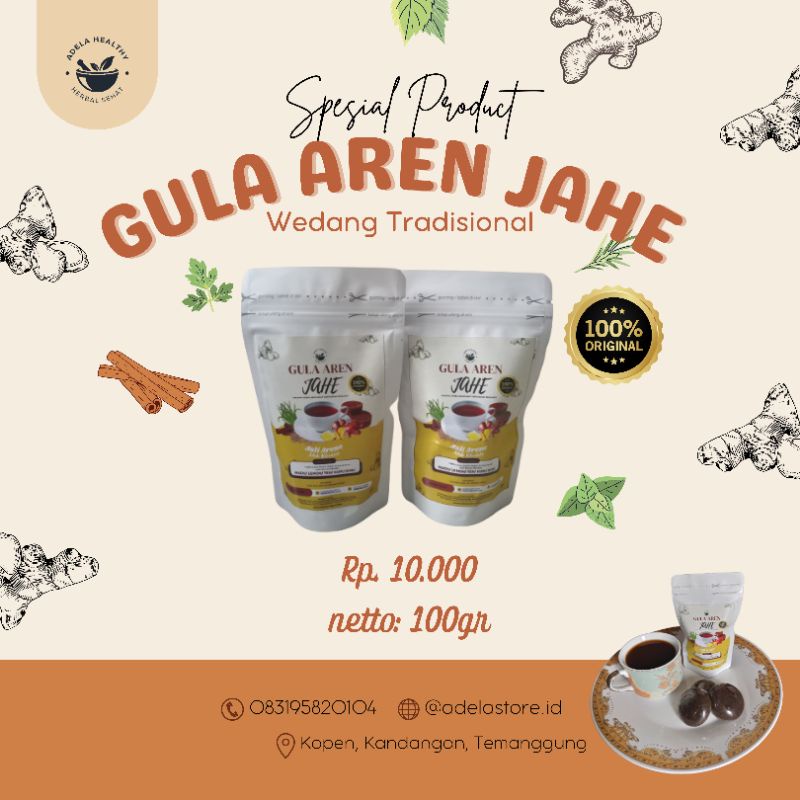 

Wedang Jahe Gula Aren Premium/ Gula Jahe Seduh Minuman Herbal