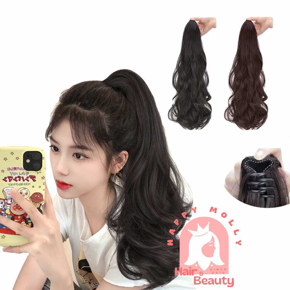 Hair Clip Ponytail Wig - Rambut Kuncir Ekor Kuda Fashion Wanita Korea - Curly - Hair Extension W8155 ( Group )