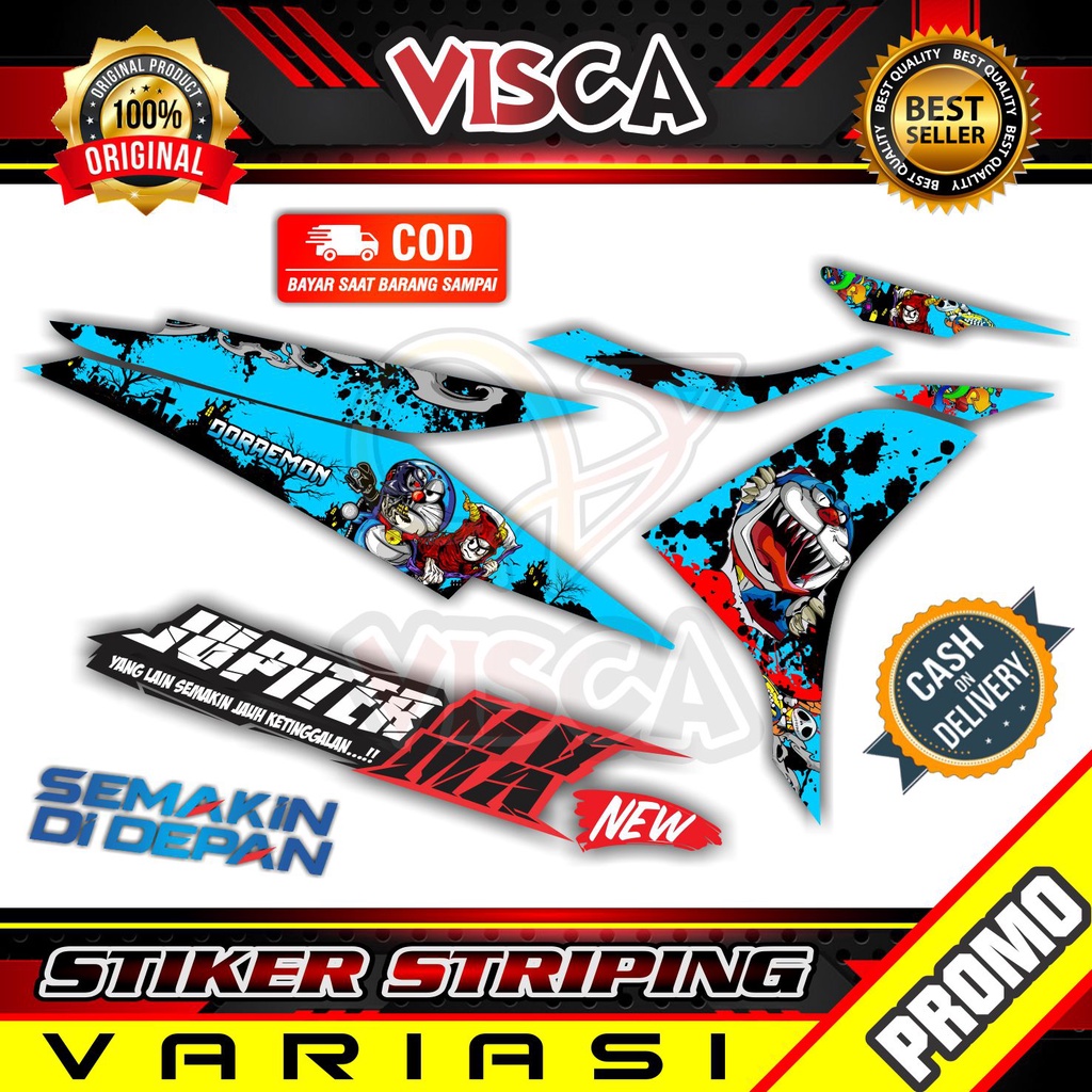 Stiker Striping Jupiter MX New 135 Variasi Doraemon Zombie