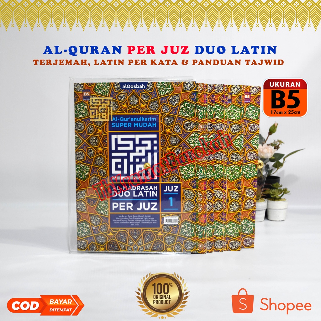 Mushaf Alquran Mujazza Almadrasah Duo Latin Per Juz B5 Besar Jumbo Quran Hapalan Terjemahan Translit