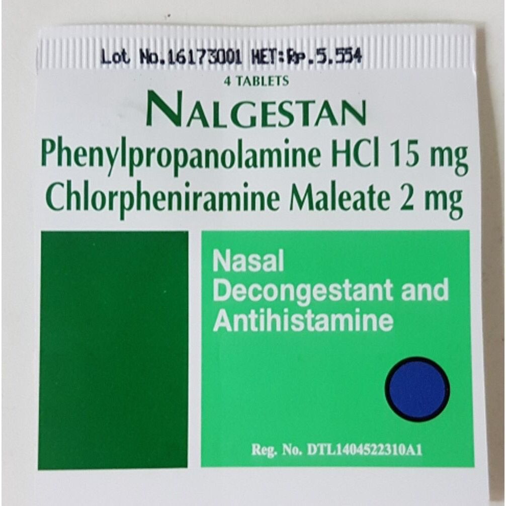 Nalgestan STRIP isi 4 Tablet Obat Pilek Alergi Hidung Tersumbat Bersin - Bersin Bersin-bersin Batuk Bersin Nal gestan Nagestan Nalgestam Nagestam