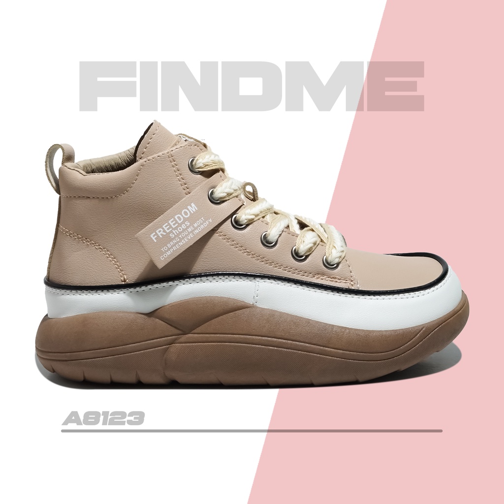 SEPATU SNEAKERS WANITA DESAIN SIMPLE ELEGANT GAYA BOOTS KOREA NICE BAHAN PU IMPORT A8123