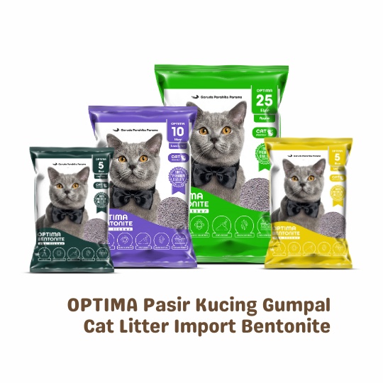 Pasir Kucing Gumpal OPTIMA Cat Litter Premium Wangi Apple 25 LITER