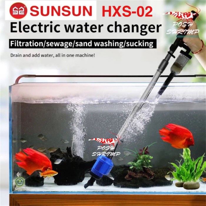 Sunsun Hxs 02 Penyedot Air Aquarium Vacuum Listrik Sand Gravel