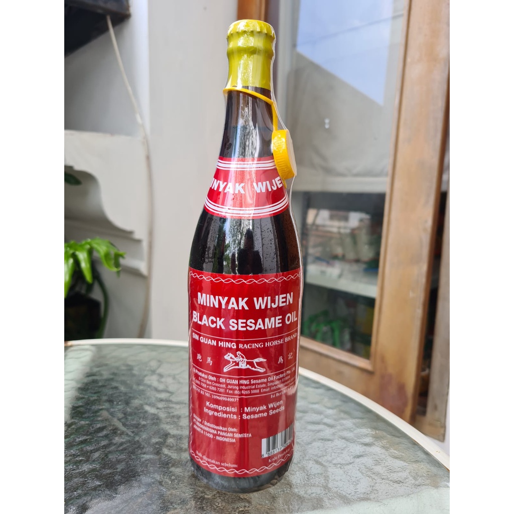 

sin guan hing racing horse brand black sesame oil miyan wijen 640 ml