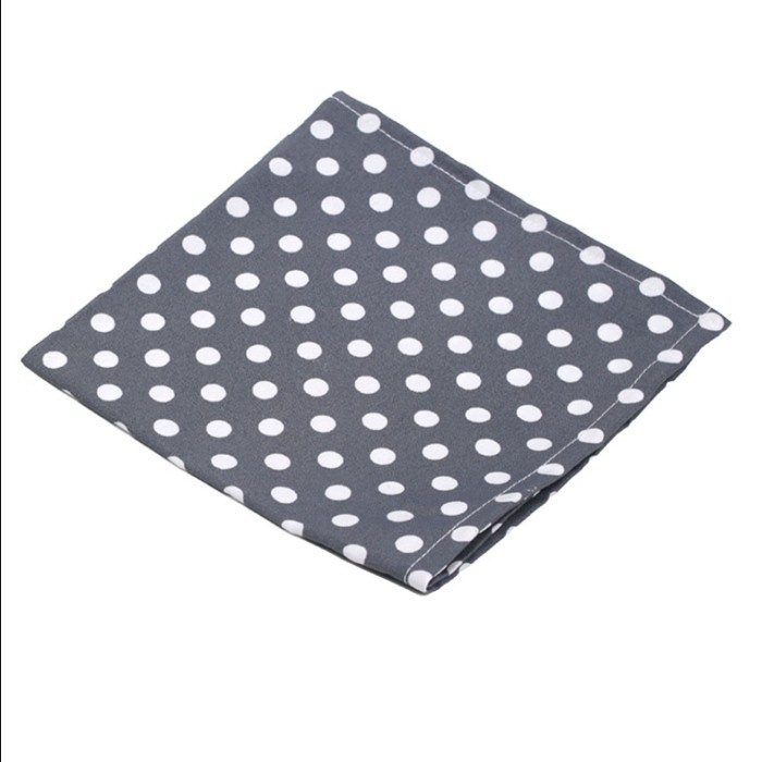 Houseofcuff Dasi Kupu Bowtie Pocket Square Saputangan Abu Polka A37