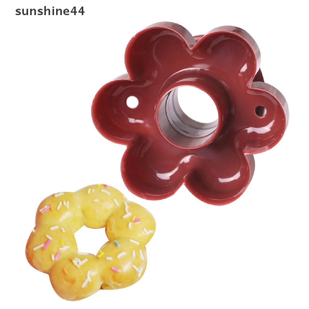 Sunshine Donut Maker Cutter Cetakan Kue Bentuk Bunga Hati Kue Roti Dessert Bakery Mould.