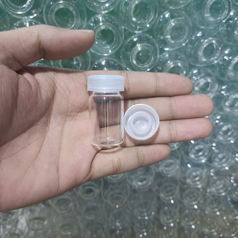 Botol kaca vial 5ml tutup plastik