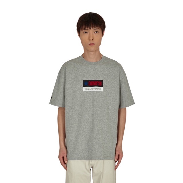 CONVERSE X THISISNEVERTHAT TEE VINTAGE GREY HEATHER ( OVER SIZE FIT )