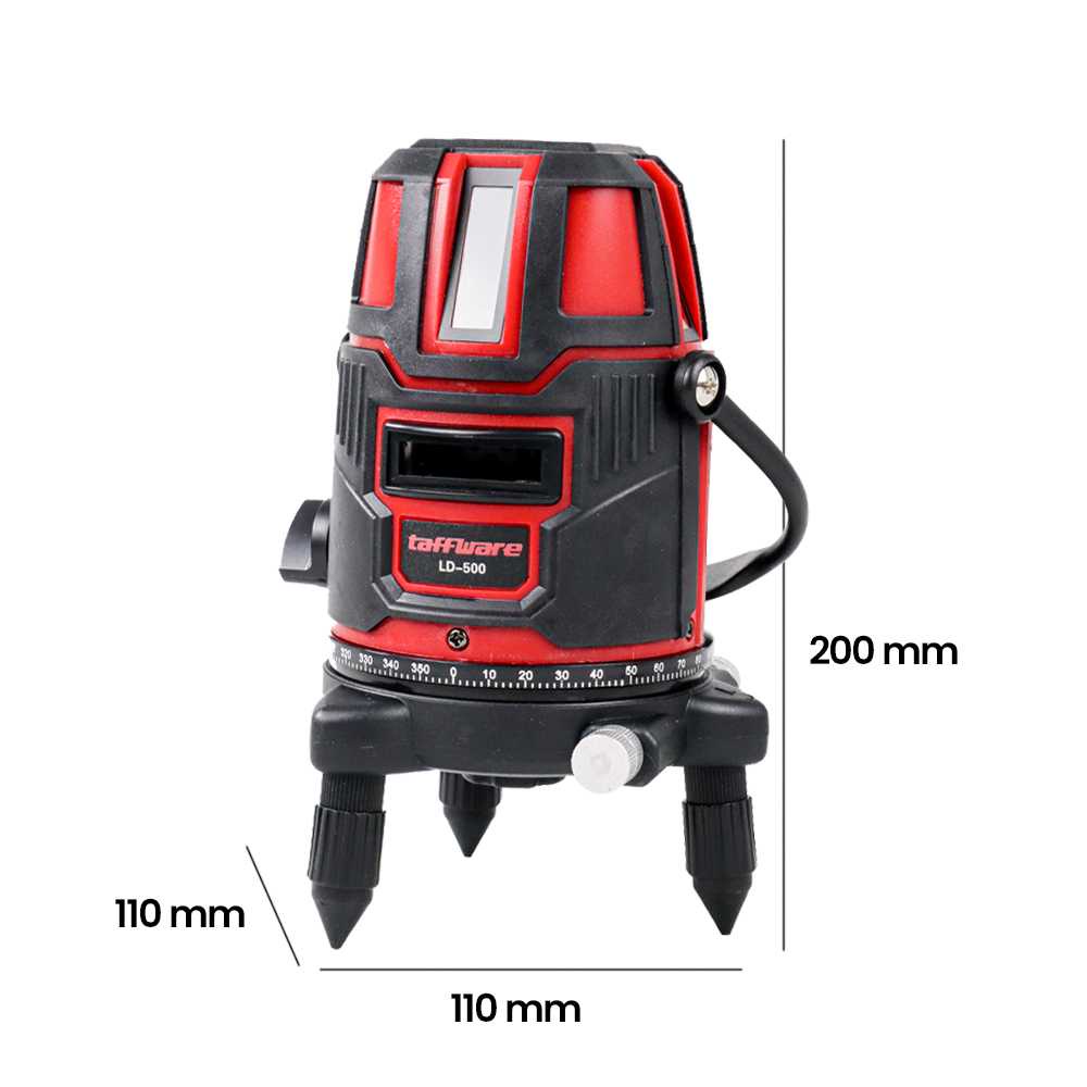 LASER LEVEL 4D 5 LINE SELF LEVELING RED LASER Taffware Mesin Self Leveling 5 Line Laser Red Beam Infrared 4D - LD-500