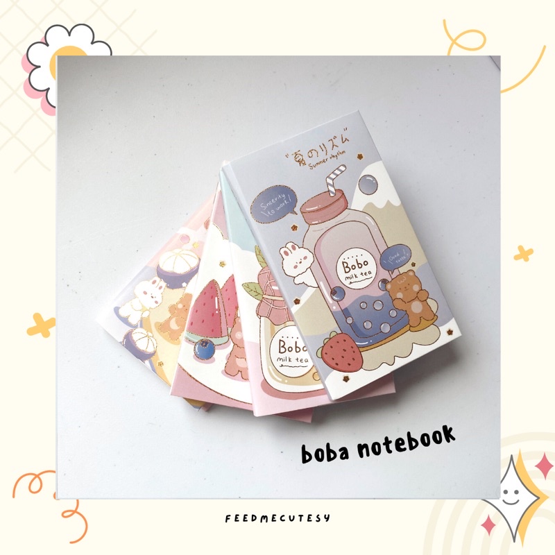 

boba notebook | Feedmecutesy | atk alat tulis lucu anak import