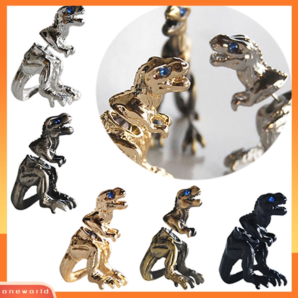 [oneworld] Ear Studs Punk Bentuk Dinosaurus Alloy Indah 3D Anting Tusuk Hewan Untuk Pesta