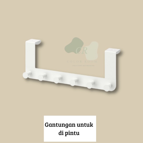 NDDN Gantungan untuk pintu, gantungan baju, hook, putih