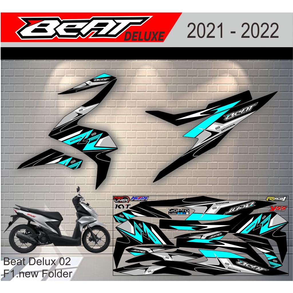 Striping Beat Deluxe - Sticker Striping List Variasi Motor Beat Deluxe Motif Racing #honda beat delu
