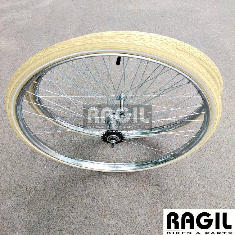WHEELSET SEPEDA 28 ONTHEL ARAYA RODA JADI DEPAN BELAKANG REM TORPEDO ONTEL UNTA UNTO JAWA JOWO VELG 