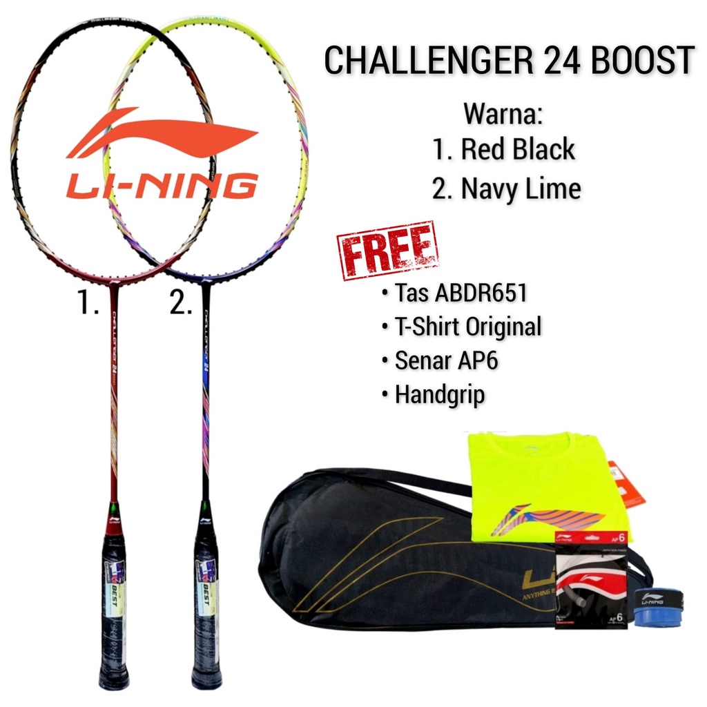 Raket Badminton Lining Challenger 24 Boost Original Bulutangkis Adha Sport