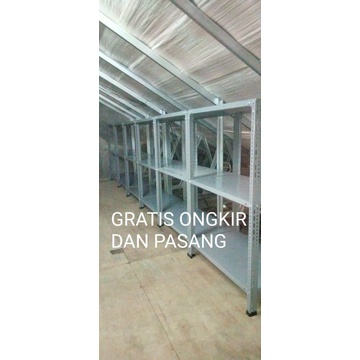 Rak Besi Siku berlubang 3 Susun