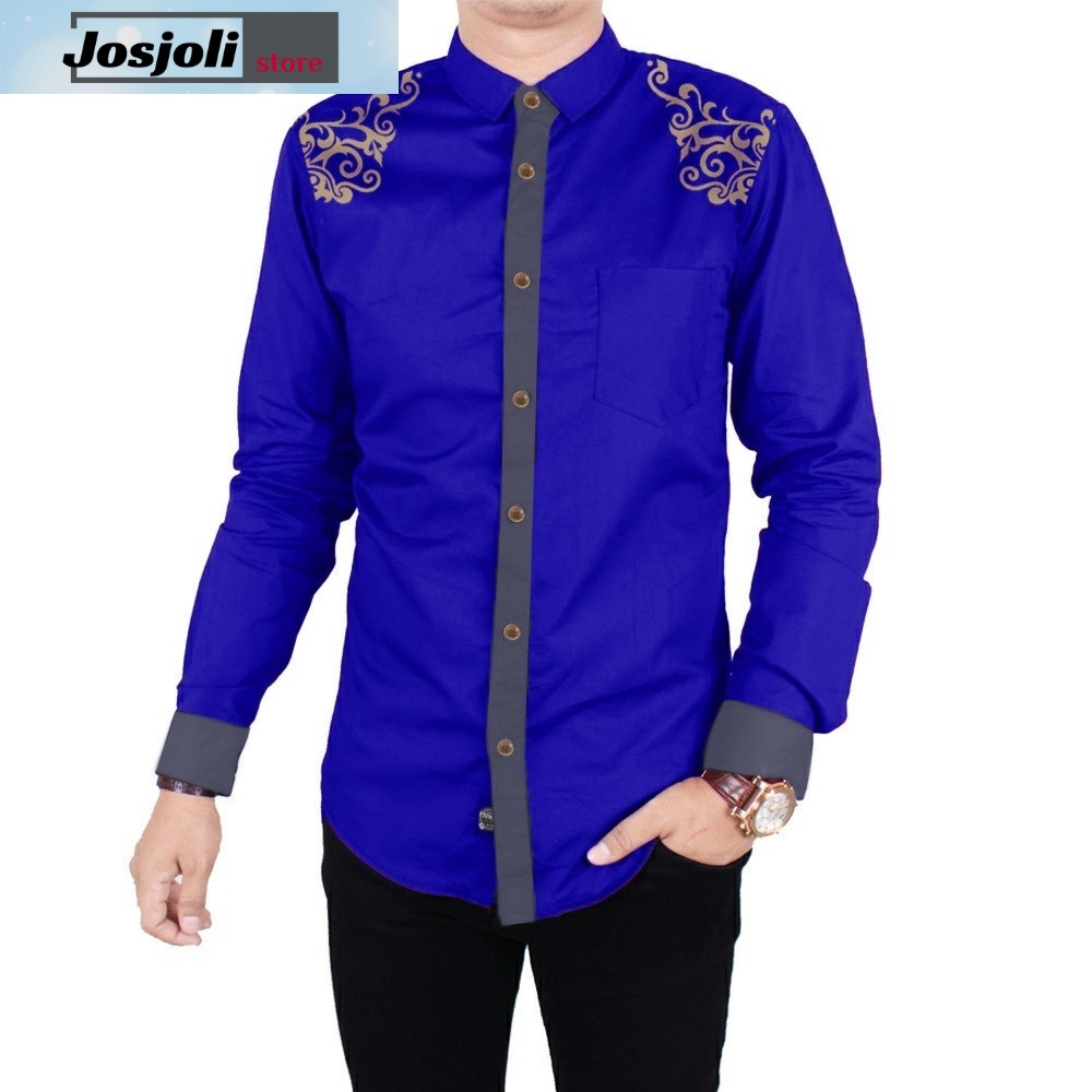 JOSJOLI_STORE/Kemeja JONY Strech/Kemeja Pria Dewasa Lengan Panjang/Size L,XL,XXL
