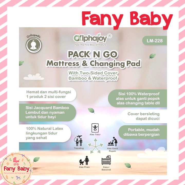 ALPHAJOY PACK N GO MATTRESS &amp; CHANGING PAD LATEX WATERPROOF [ 80X46X3CM ]