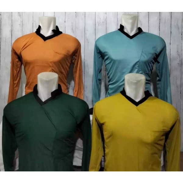 Kaos Polos Kerja Tani Pria Krah Saku Kaos Polo Kerah Polos Bapak Berkerah Lengan panjang Pakaian Pri