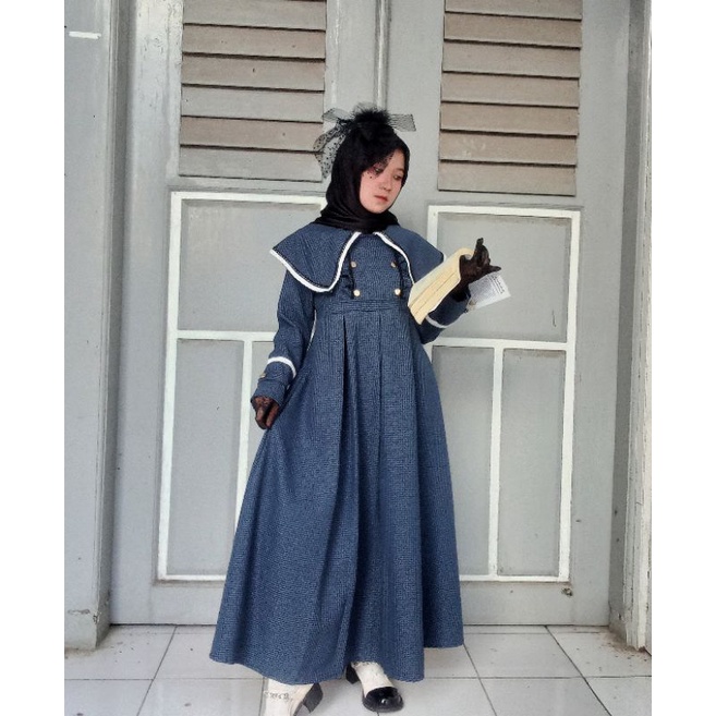 Anelie plaid vintage dress/dress belanda/dress vintage/dress aesthetic